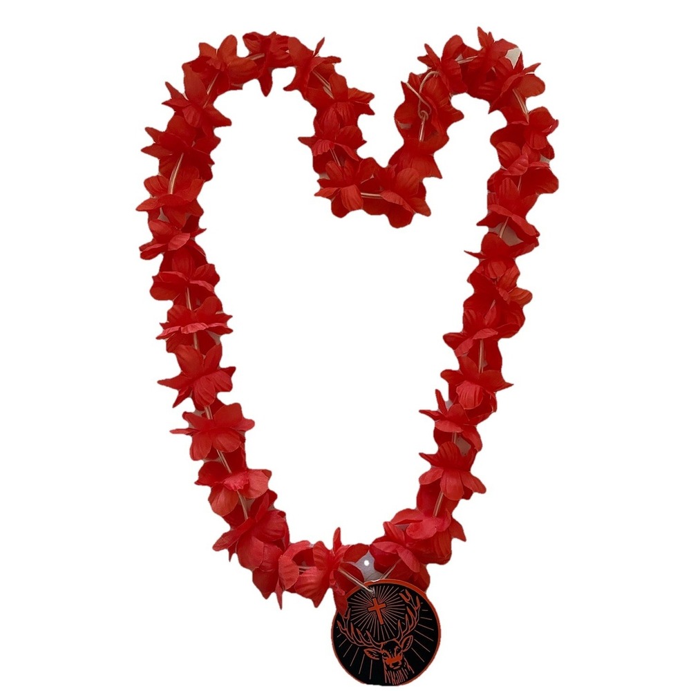 Orange Jagermeister Liquor Flowered Lei - Party Necklace